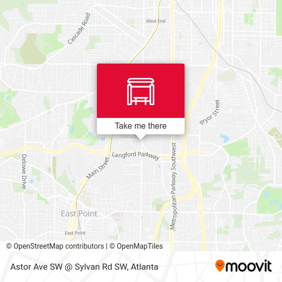 Mapa de Astor Ave SW @ Sylvan Rd SW