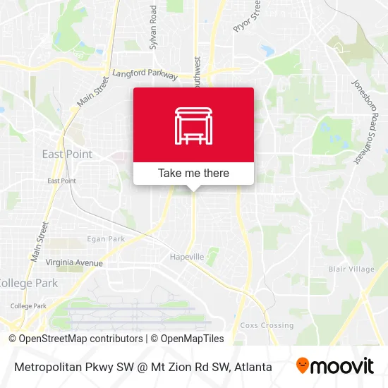 Metropolitan Pkwy SW @ Mt Zion Rd SW map