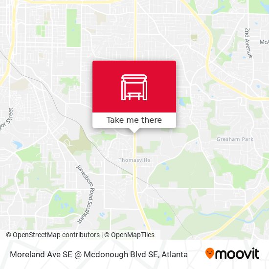 Mapa de Moreland Ave SE @ Mcdonough Blvd SE