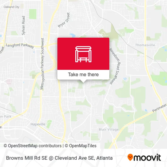 Mapa de Browns Mill Rd SE @ Cleveland Ave SE