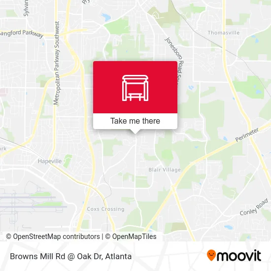Mapa de Browns Mill Rd @ Oak Dr
