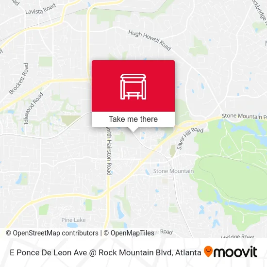 E Ponce De Leon Ave @ Rock Mountain Blvd map