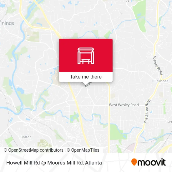 Howell Mill Rd @ Moores Mill Rd map