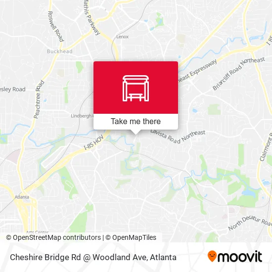 Cheshire Bridge Rd @ Woodland Ave map