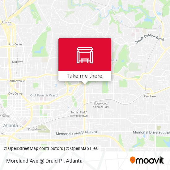 Moreland Ave @ Druid Pl map