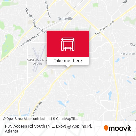 I-85 Access Rd South (N.E. Expy) @ Appling Pl map