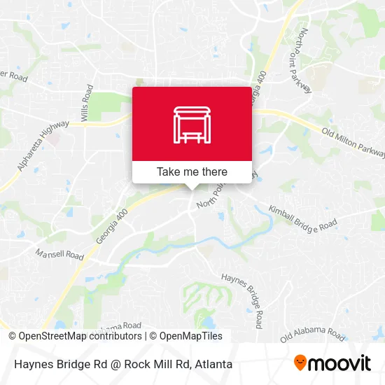 Haynes Bridge Rd @ Rock Mill Rd map