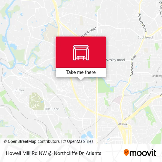 Howell Mill Rd NW @ Northcliffe Dr map