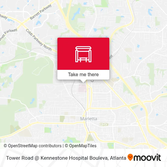 Tower Road @ Kennestone Hospital Bouleva map