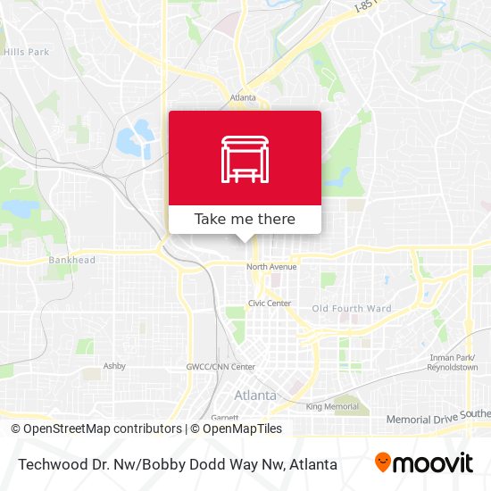 Techwood Dr. Nw / Bobby Dodd Way Nw map