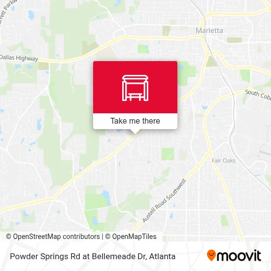 Powder Springs Rd at Bellemeade Dr map