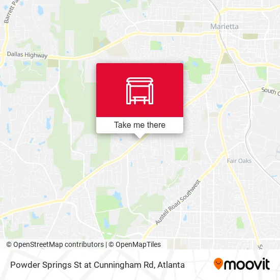 Mapa de Powder Springs St at Cunningham Rd
