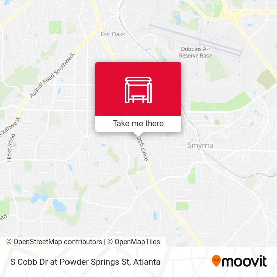 S Cobb Dr at Powder Springs St map