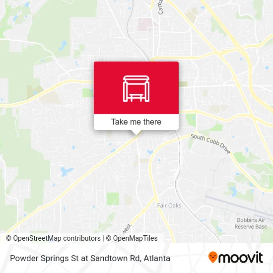 Powder Springs St at Sandtown Rd map
