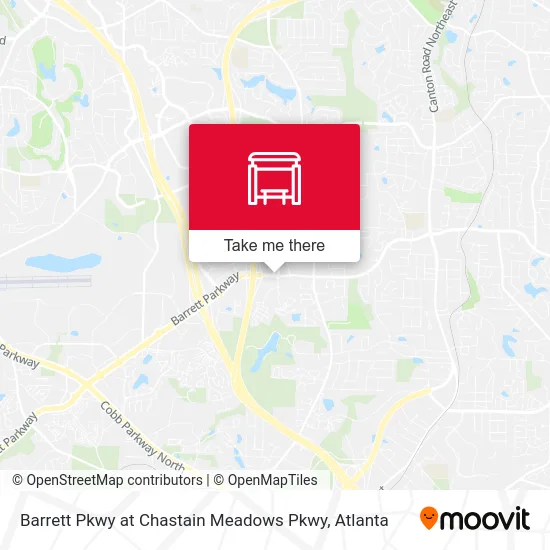 Barrett Pkwy at Chastain Meadows Pkwy map