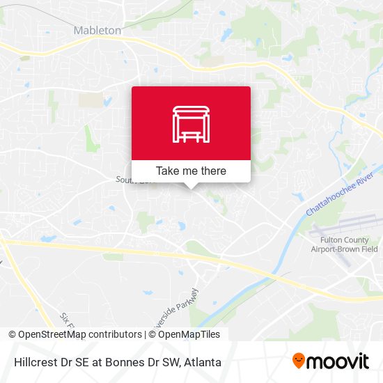 Hillcrest Dr SE at Bonnes Dr SW map