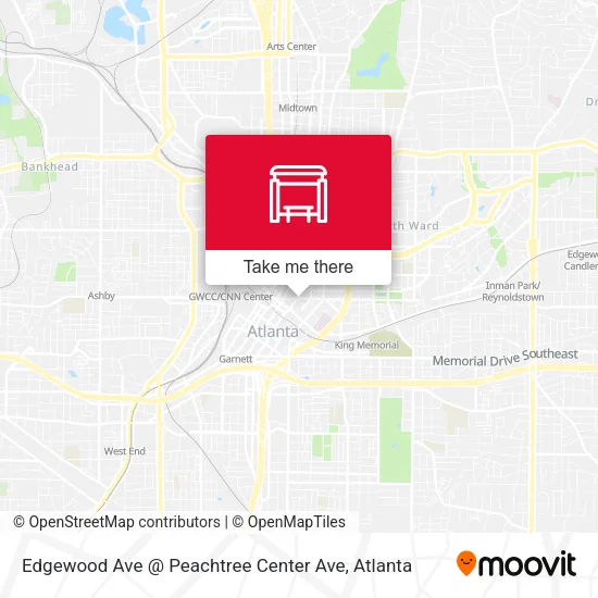 Mapa de Edgewood Ave @ Peachtree Center Ave