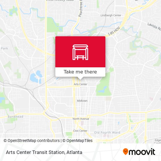 Mapa de Arts Center Transit Station