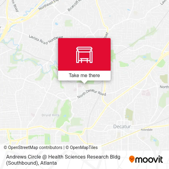 Andrews Circle @ Health Sciences Research Bldg (Southbound) map
