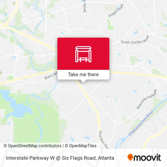 Interstate Parkway W @ Six Flags Road map