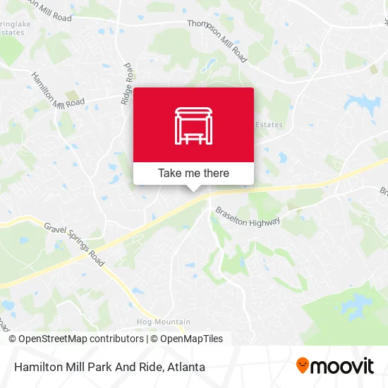 Hamilton Mill Park And Ride map