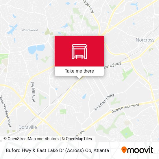 Buford Hwy & East Lake Dr (Across) Ob map