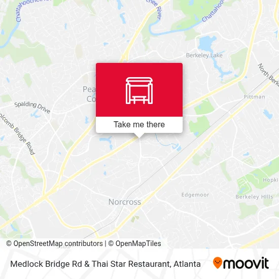 Medlock Bridge Rd & Thai Star Restaurant map
