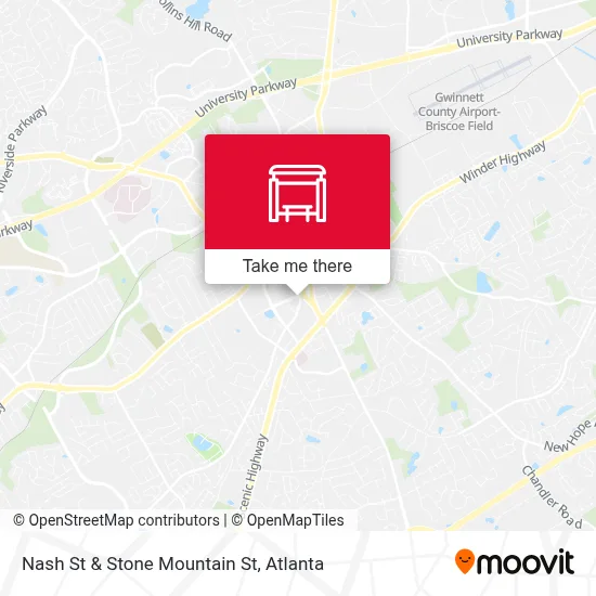 Nash St & Stone Mountain St map