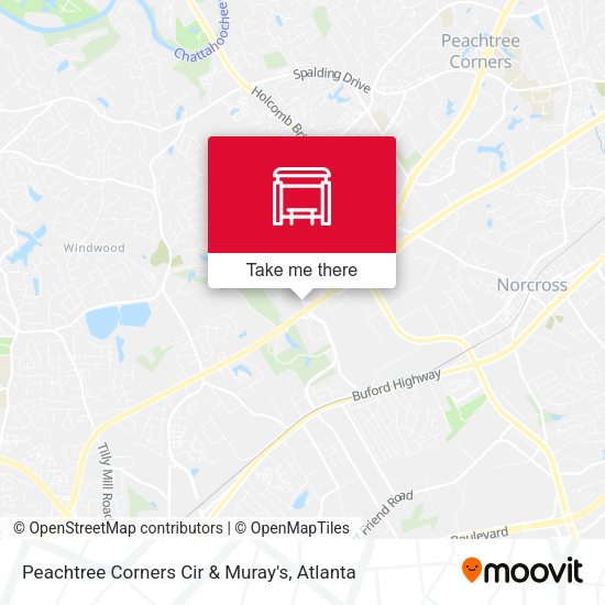 Peachtree Corners Cir & Muray's map