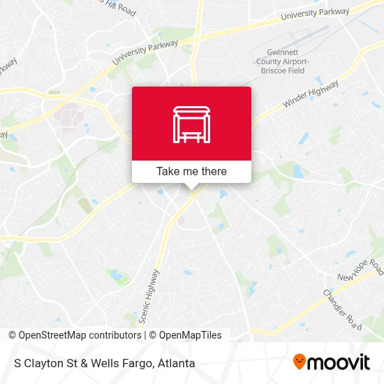 S Clayton St & Wells Fargo map