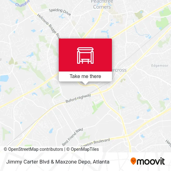 Jimmy Carter Blvd & Maxzone Depo map