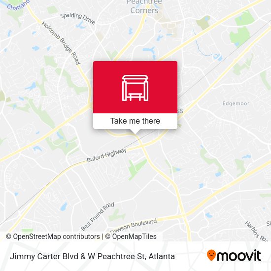 Jimmy Carter Blvd & W Peachtree St map