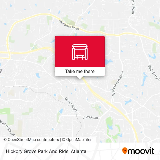Hickory Grove Park And Ride map