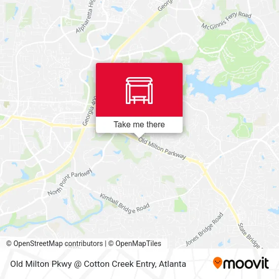 Old Milton Pkwy @ Cotton Creek Entry map