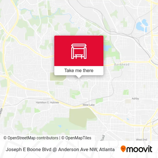 Joseph E Boone Blvd @ Anderson Ave NW map