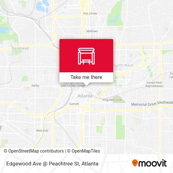Edgewood Ave @ Peachtree St map