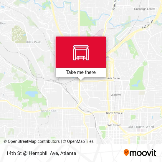 14th St @ Hemphill Ave map