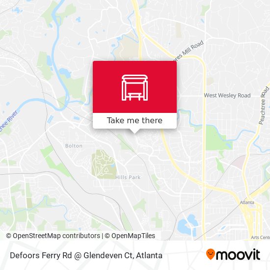 Defoors Ferry Rd @ Glendeven Ct map