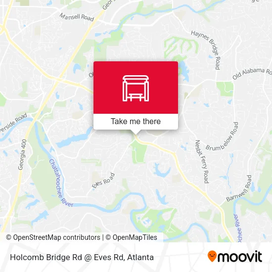 Holcomb Bridge Rd @ Eves Rd map