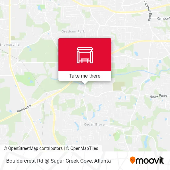 Bouldercrest Rd @ Sugar Creek Cove map