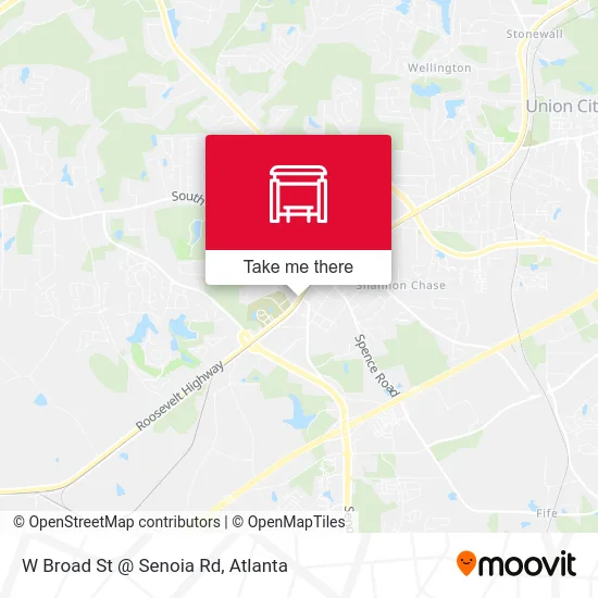 W Broad St @ Senoia Rd map