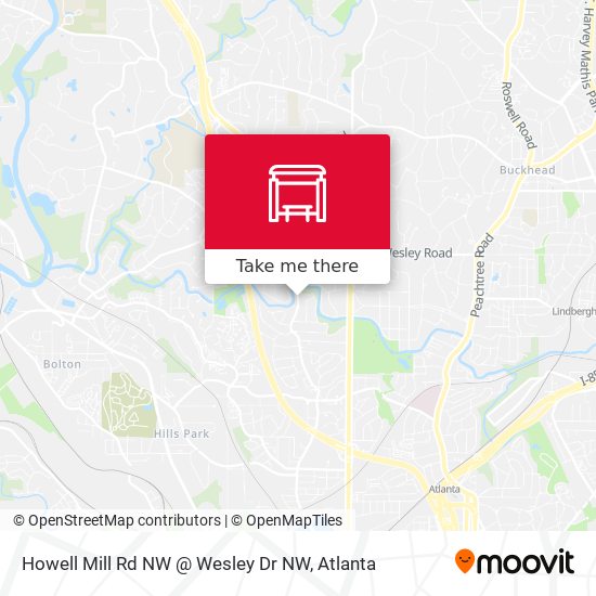 Mapa de Howell Mill Rd NW @ Wesley Dr NW