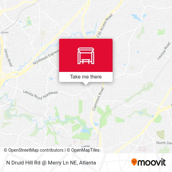N Druid Hill Rd @ Merry Ln NE map