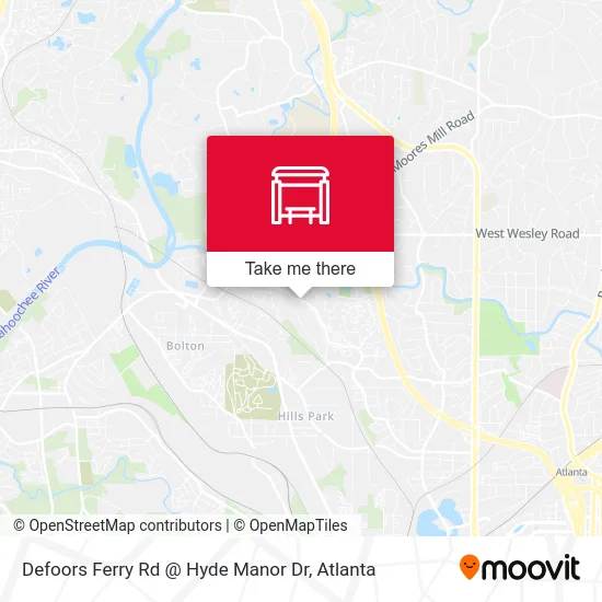 Defoors Ferry Rd @ Hyde Manor Dr map