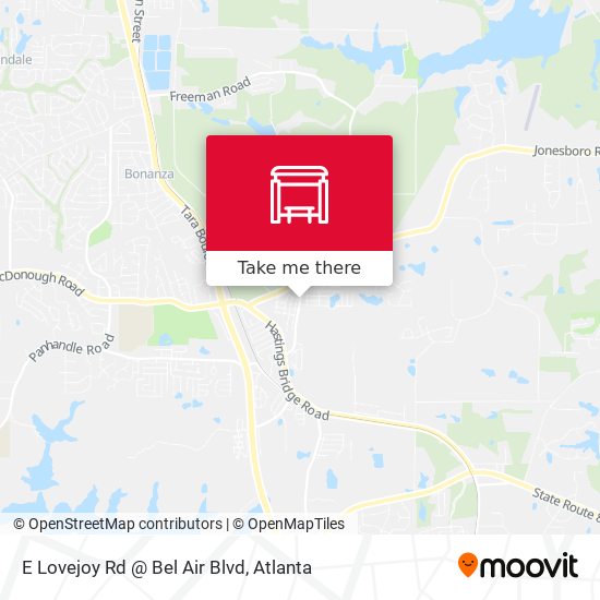 Mapa de E Lovejoy Rd @ Bel Air Blvd