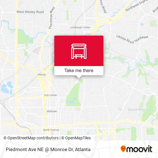 Piedmont Ave NE @ Monroe Dr map