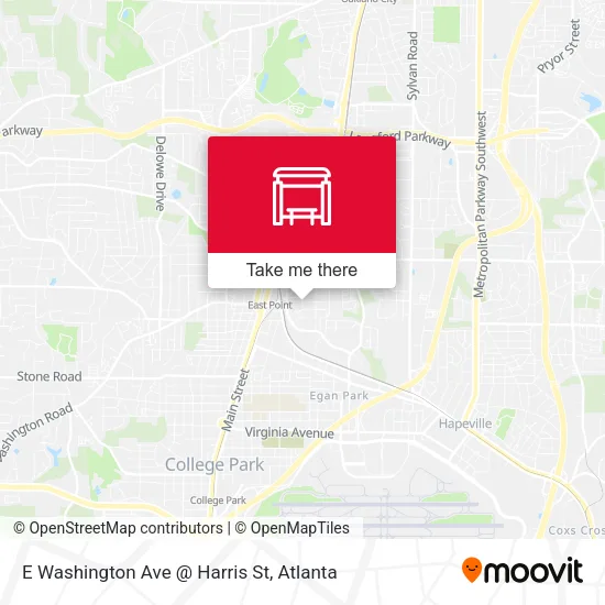 Mapa de E Washington Ave @ Harris St