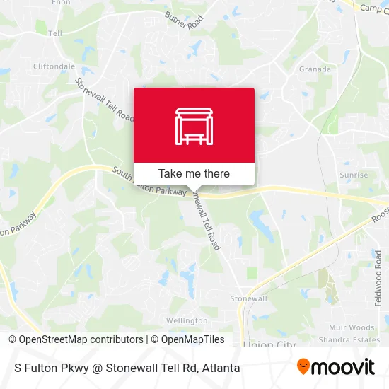 S Fulton Pkwy @ Stonewall Tell Rd map