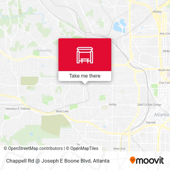 Mapa de Chappell Rd @ Joseph E Boone Blvd