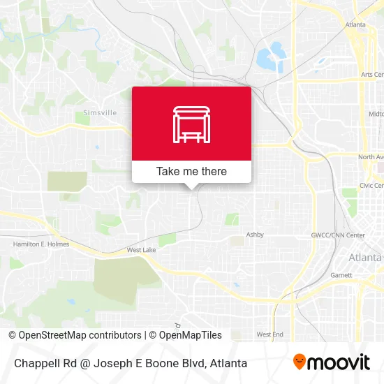 Mapa de Chappell Rd @ Joseph E Boone Blvd